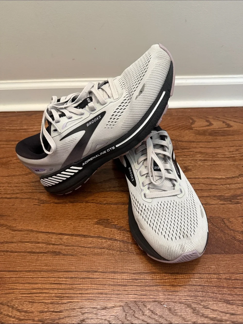 🏃🏼‍♀️ Brooks Running Shoes in Light Gray and Black with Purple Accents